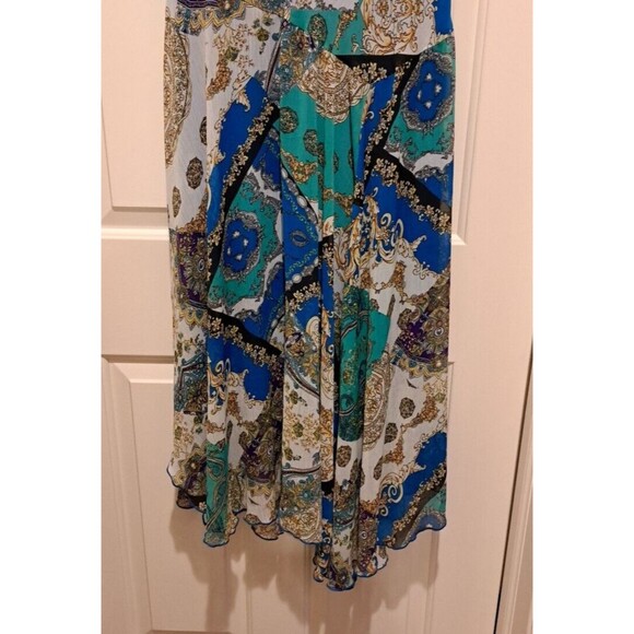 NorthStyle Maxi Dress 16 Paisley Sleeveless Blue White Purple V-Neck Polyester - Picture 6 of 16